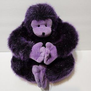 Berkeley Deigns 8" Purple Stuffed Monkey year 2002 Plush Monkey